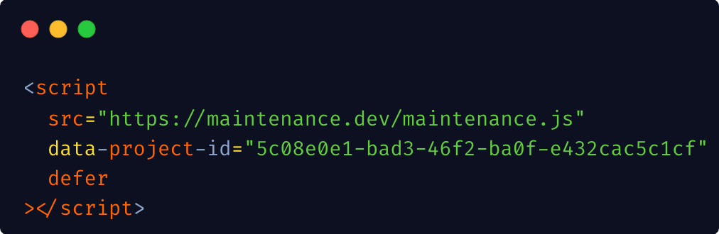Automated Maintenance Page